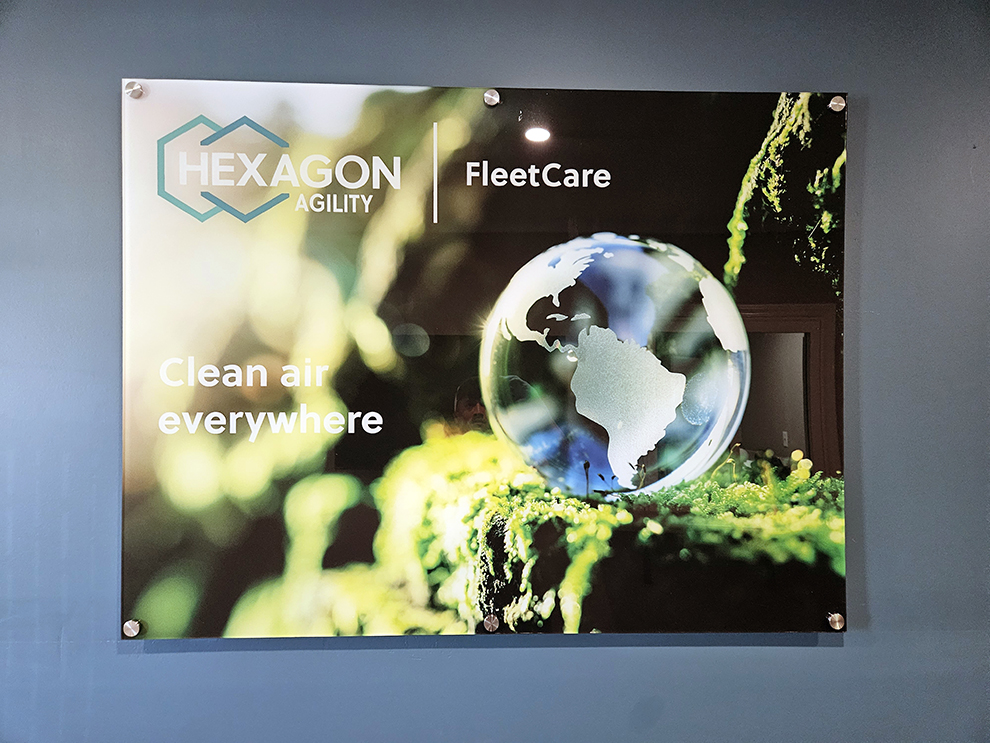 Standoff Mounted Signs in Burlington, NC designed and installed for LED backlit office signage and wayfinding