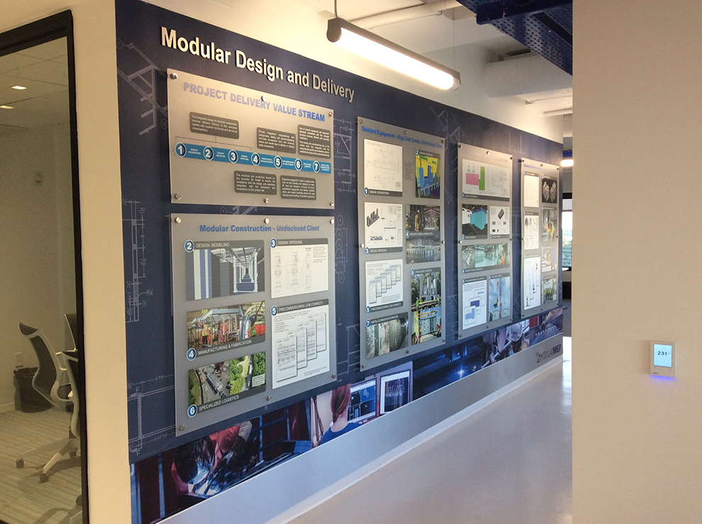 Standoff Mounted Signs in Burlington, NC designed and installed for company culture and visual identity displays