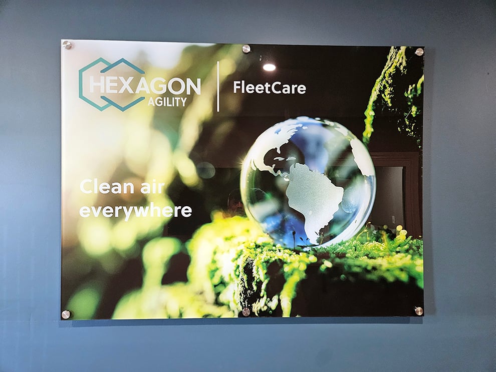 Standoff Mounted Signs in Cary, NC designed and installed for LED backlit office signage and wayfinding
