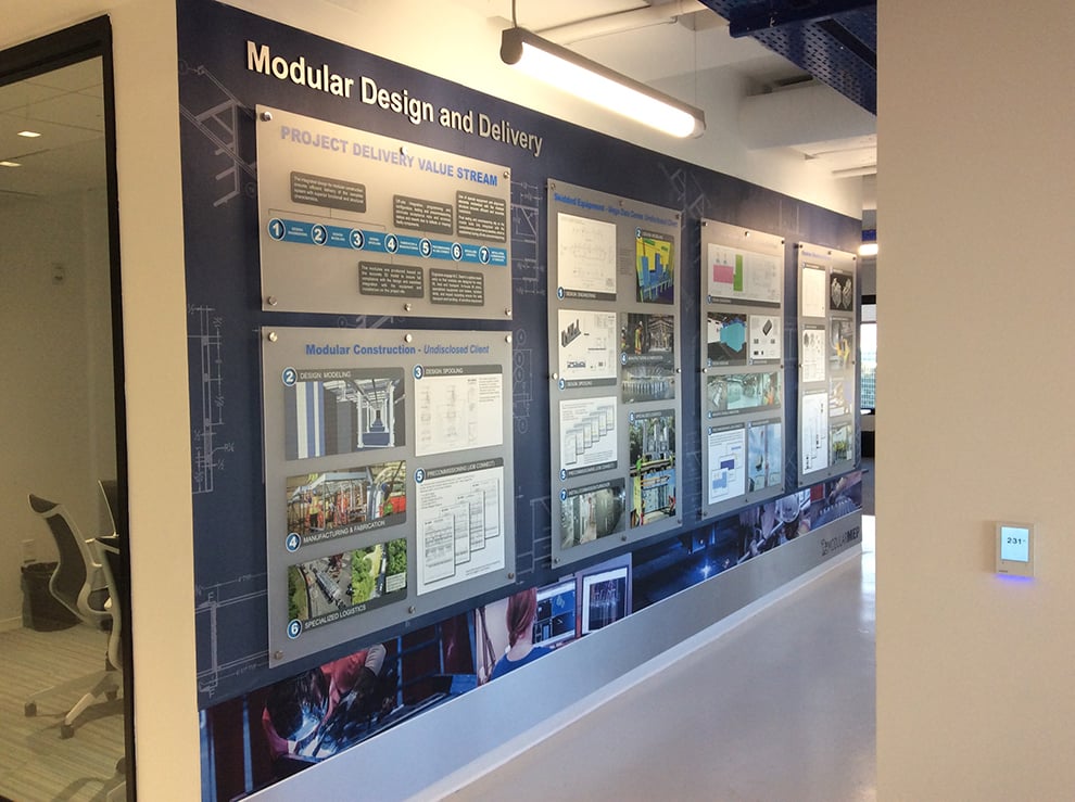 Standoff Mounted Signs in Cary, NC designed and installed for company culture and visual identity displays