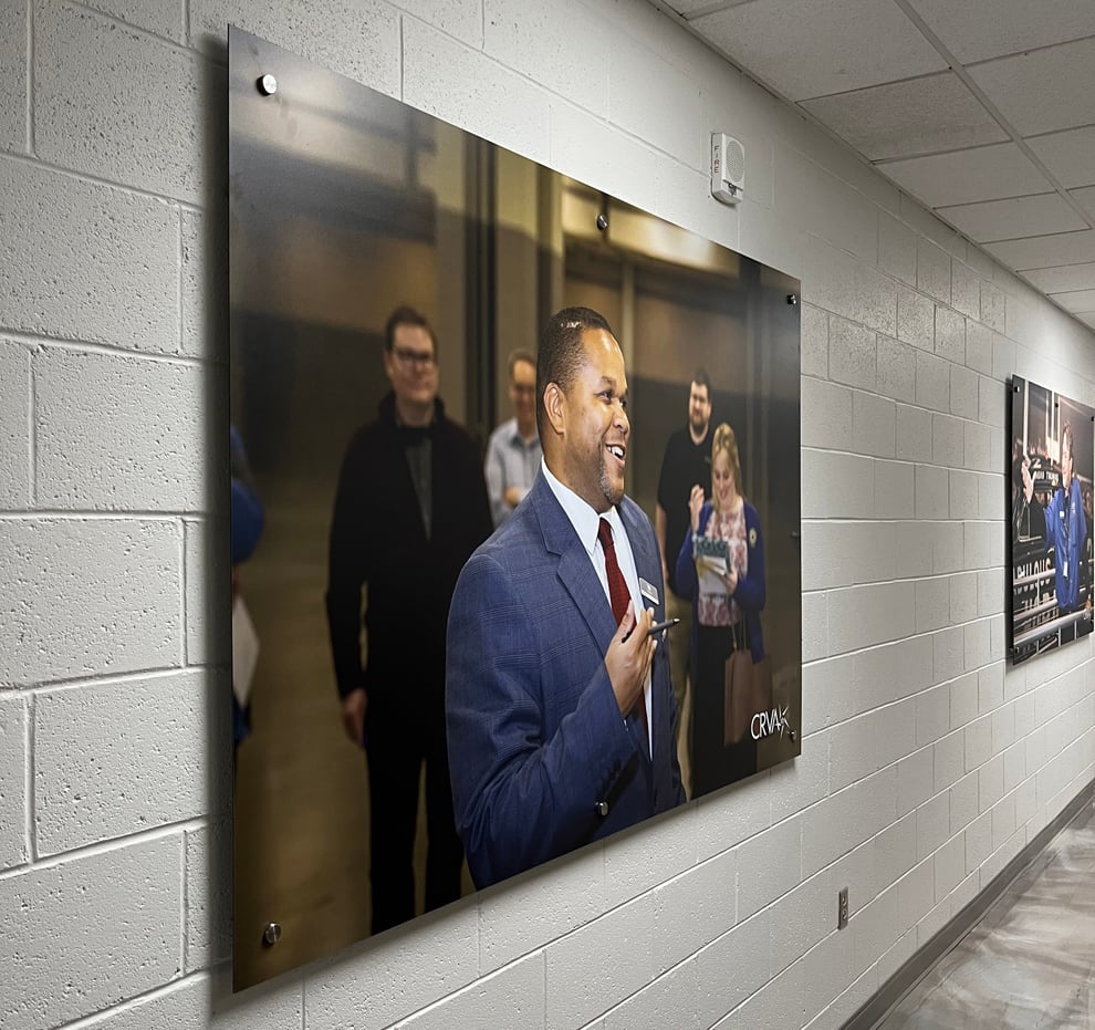 Standoff Mounted Signs in Richmond, VA designed and installed for branded interior environments