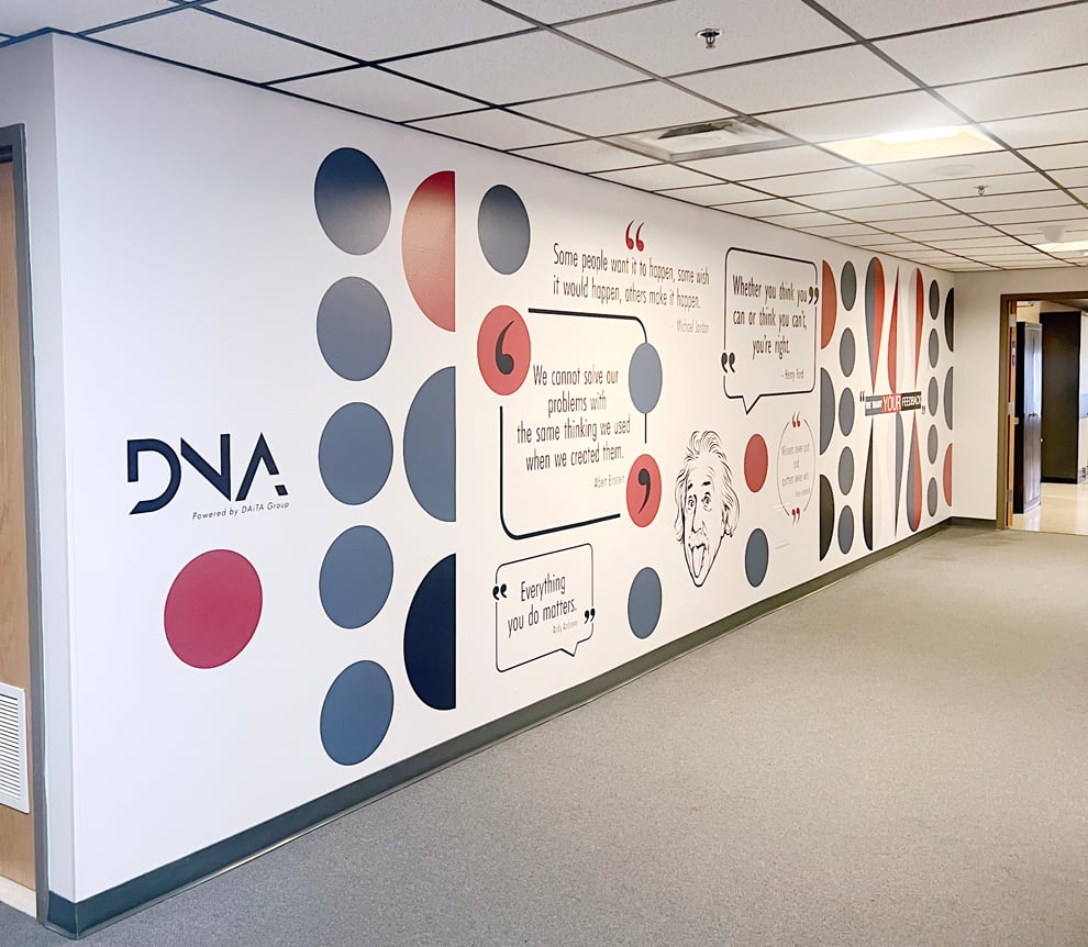 Lobby wall displays for workplaces in Burlington, NC