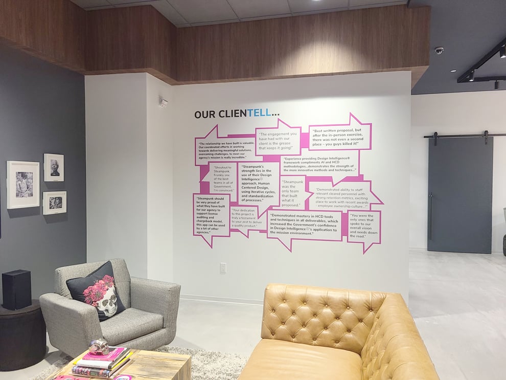Large format wall displays for Decatur, GA workplace branding