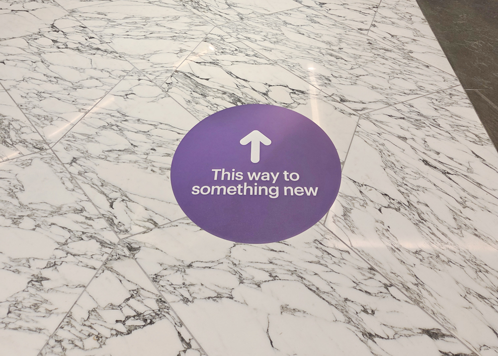 Interior directional signage designed for events in Cary, NC