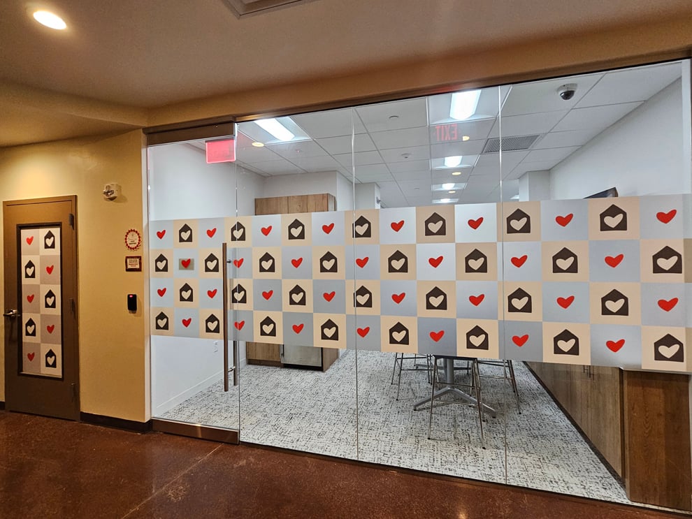 Window Graphics in Decatur, GA designed and installed for business storefront and office glass