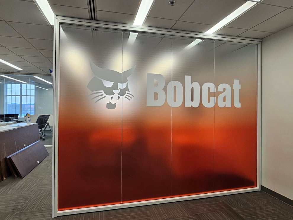 Branded window decals enhancing workplace culture in Durham, NC