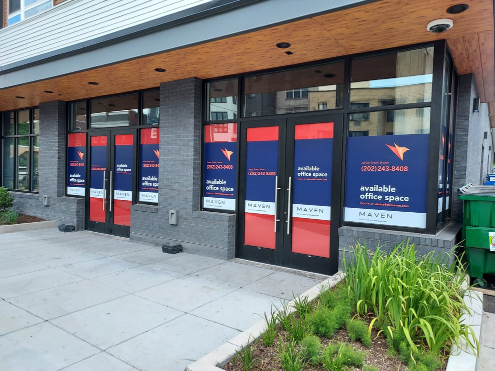 Frosted window graphics installed in Durham, NC workplace