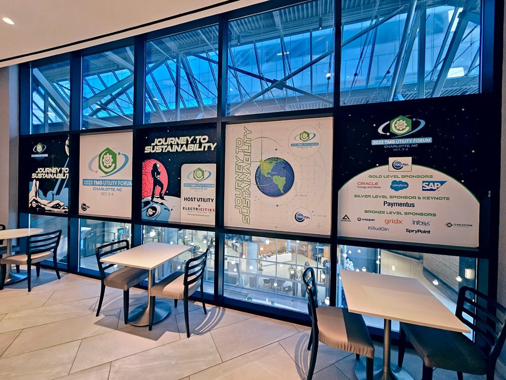 Frosted privacy vinyl window graphics for office glass in Orlando, FL