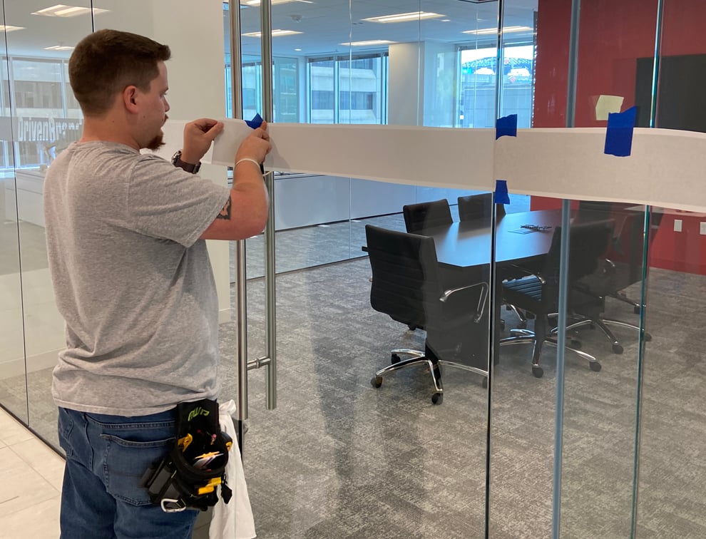 Custom office sign installation and workplace wall graphics in Columbia, SC