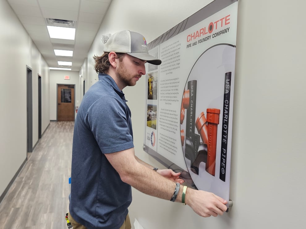 Window graphics and branded sign installation in Newport News, VA